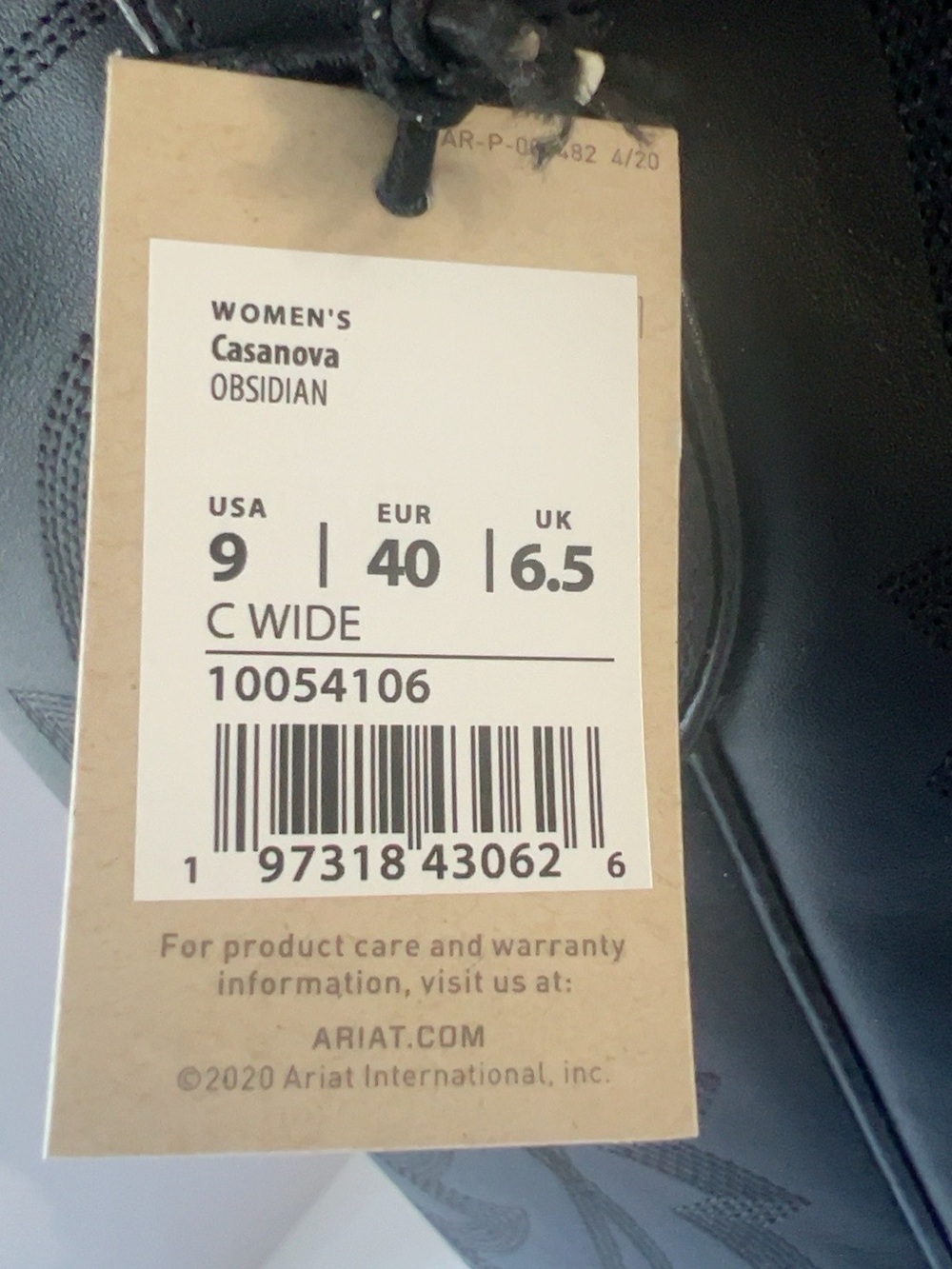Ariat Casanova Obsidian Black Leather Western Boots Women’s 9 Wide NWT - Picture 9 of 9